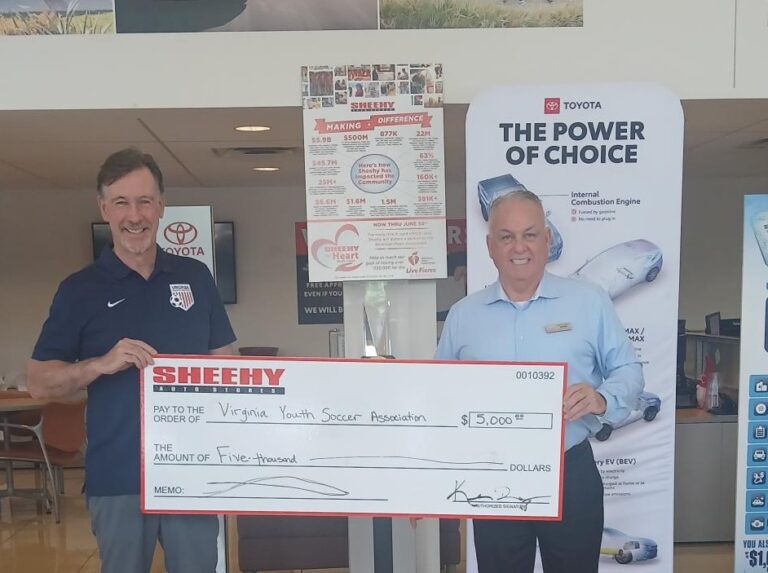 Read more about the article Kicking It Forward: Sheehy Toyota of Fredericksburg Donates to Virginia Youth Soccer Association