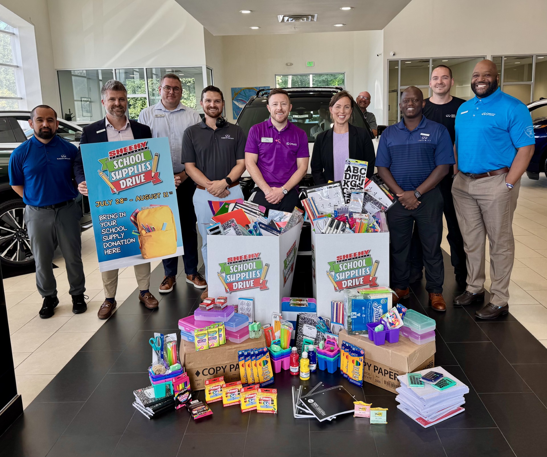 Read more about the article Sheehy Auto Stores Wraps Up Another Successful School Supply Drive!
