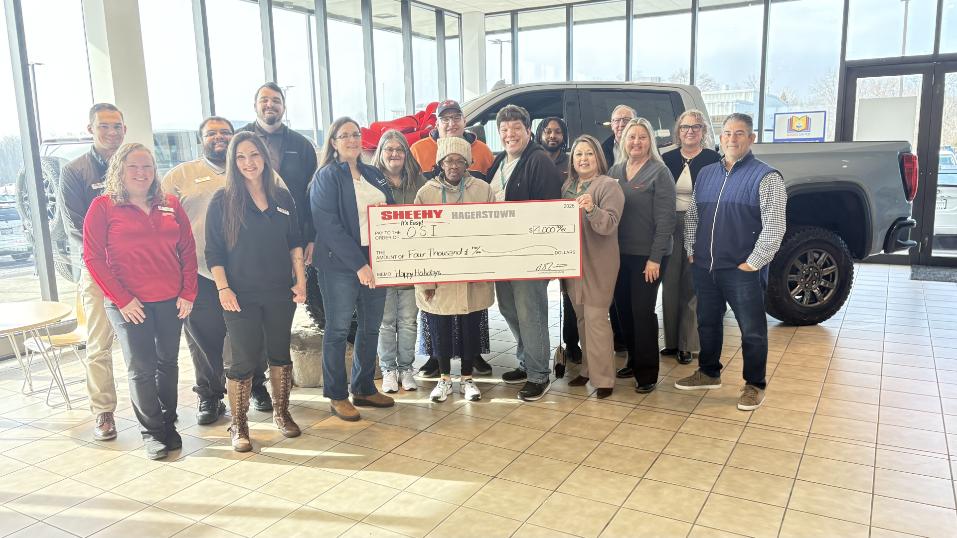 Read more about the article Sheehy Hagerstown Supports Occupational Services Incorporated with $4,000 Donation