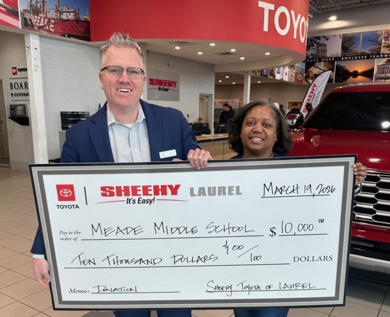 Read more about the article Sheehy Toyota of Laurel Invests in Local Education with $10,000 Donation to Mead Middle School
