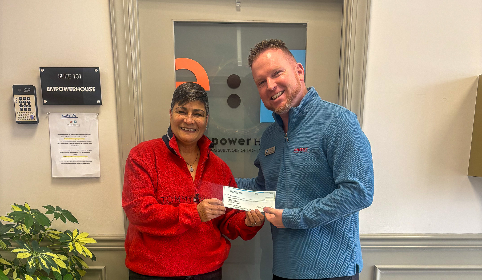 Read more about the article Sheehy GMC & Subaru of Fredericksburg Donate $4,000 to Empowerhouse to Support Survivors of Domestic Violence